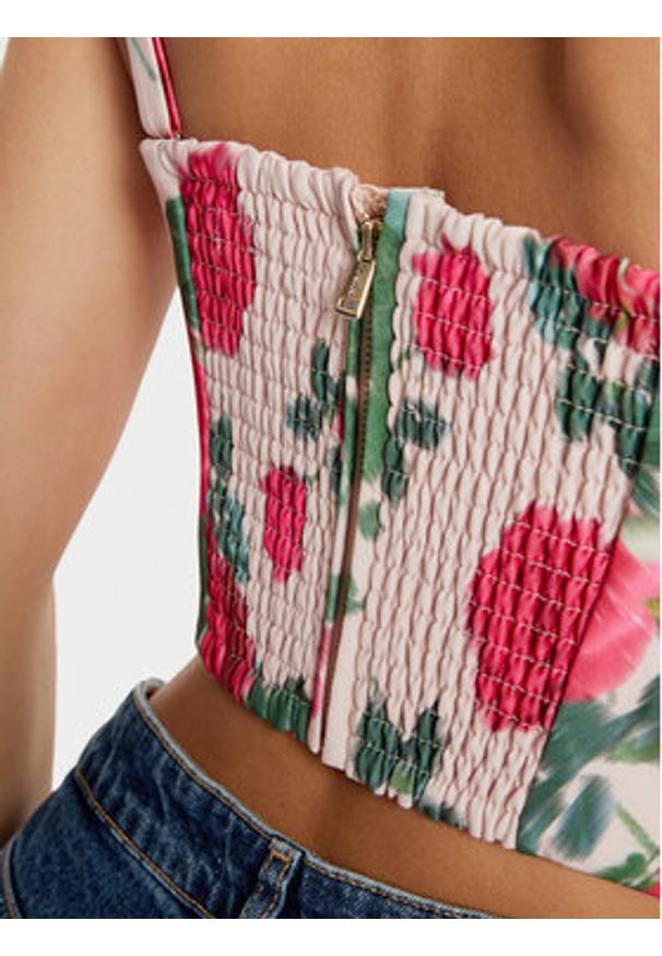 Guess Top W5RH26 WGLO2 Kolorowy Regular Fit. Materiał: syntetyk. Wzór: kolorowy