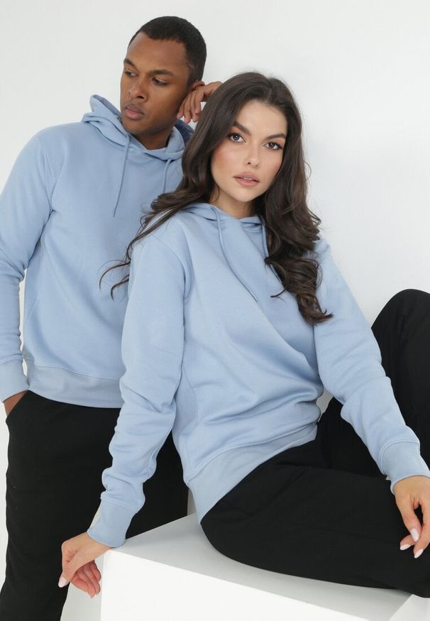 Born2be - Niebieska Bluza Notanthus. Okazja: na co dzień. Typ kołnierza: kaptur. Kolor: niebieski. Materiał: polar, dzianina. Wzór: jednolity. Styl: casual