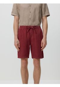 Reserved - Lniane szorty jogger - miedziany. Kolor: brązowy. Materiał: len #1
