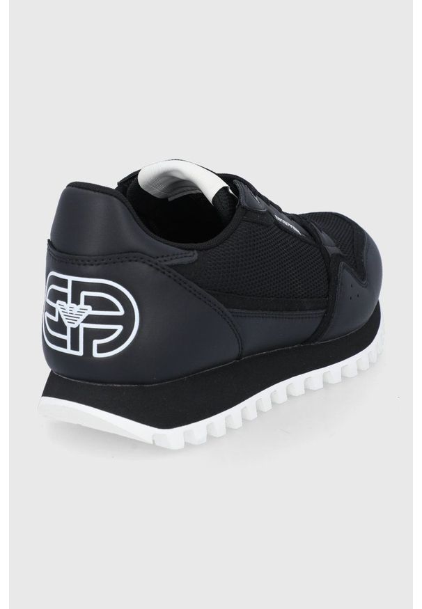 Emporio Armani Buty kolor czarny. Zapięcie: sznurówki. Kolor: czarny. Materiał: guma