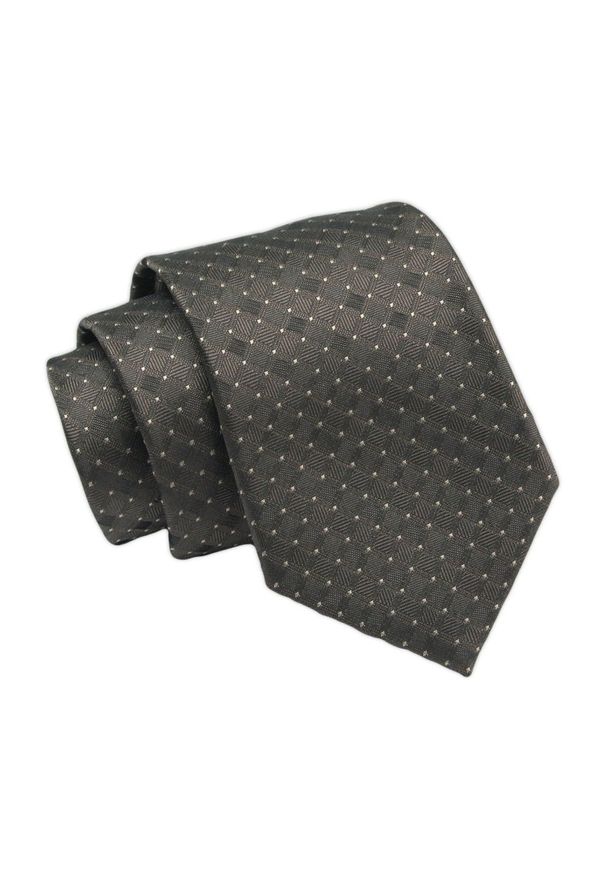 Klasyczny Krawat, Brązowy w Kratkę, Męski, 7cm -Angelo di Monti. Kolor: brązowy, wielokolorowy, beżowy. Materiał: tkanina. Wzór: kratka. Styl: klasyczny