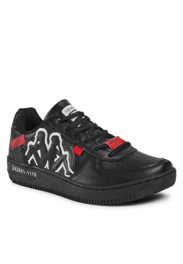 Sneakersy Kappa 242881 Black/White 1110. Kolor: czarny. Materiał: skóra
