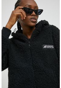 Kangol bluza damska kolor czarny z kapturem gładka. Typ kołnierza: kaptur. Kolor: czarny. Wzór: gładki #2