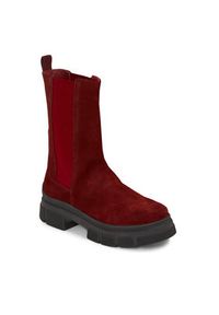 TOMMY HILFIGER - Tommy Hilfiger Sztyblety Essential Suede Chelsea Boot FW0FW07489 Brązowy. Kolor: brązowy. Materiał: skóra, zamsz