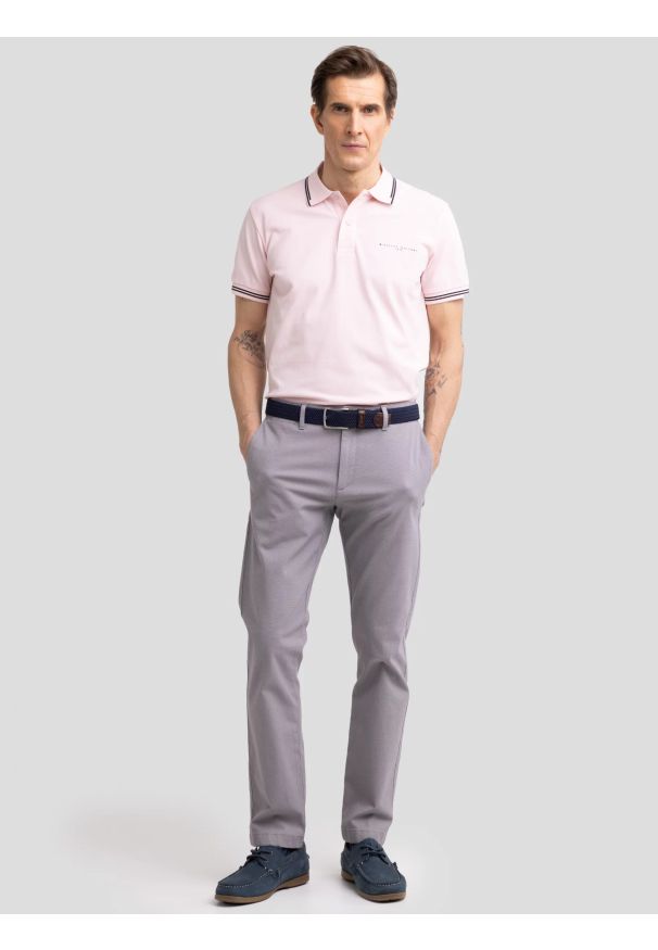 Big-Star - Spodnie męskie chinosy jasnoszare Erhati 901. Okazja: na spotkanie biznesowe. Kolor: szary. Materiał: bawełna, tkanina. Wzór: haft. Styl: biznesowy, elegancki