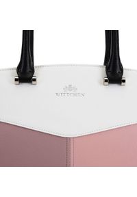 Wittchen - Kuferek skórzany nowoczesny z odpinanym paskiem. Kolor: różowy, biały, wielokolorowy. Materiał: skórzane. Rodzaj torebki: do ręki #3