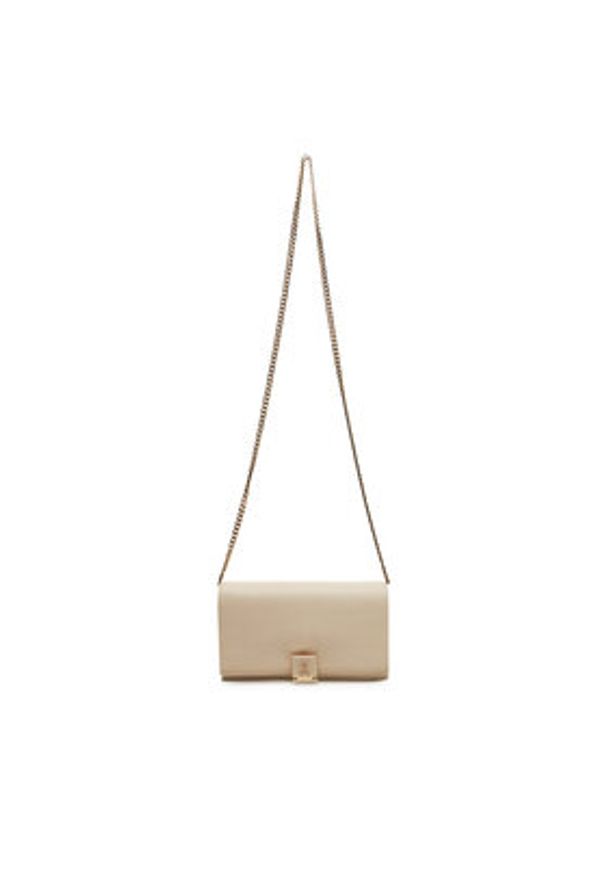 TOMMY HILFIGER - Tommy Hilfiger Torebka Th Her Flap W/Chain AW0AW17403 Beżowy. Kolor: beżowy. Materiał: skórzane