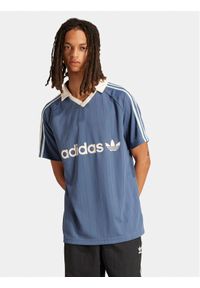 Adidas - adidas T-Shirt Pinstripe IU0199 Niebieski Regular Fit. Kolor: niebieski. Materiał: syntetyk #1