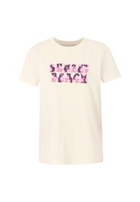 Regatta - T-shirt Damski Napisy Orla Kiely. Kolor: wielokolorowy, beżowy, zielony. Wzór: napisy