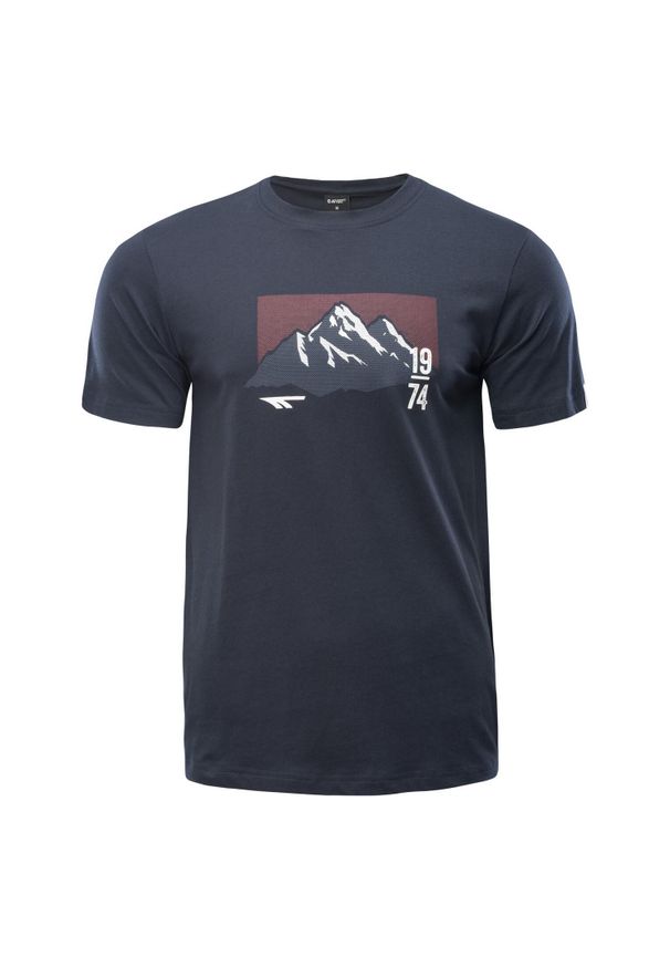 Hi-tec - Męska Koszulka Z Krótkim Rękawem Rawal. Kolor: niebieski. Długość rękawa: krótki rękaw. Długość: krótkie. Sport: turystyka piesza