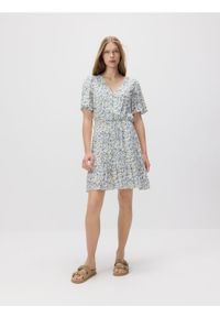 Reserved - Sukienka z wiskozy - żółty. Kolor: żółty. Materiał: wiskoza. Styl: klasyczny #1