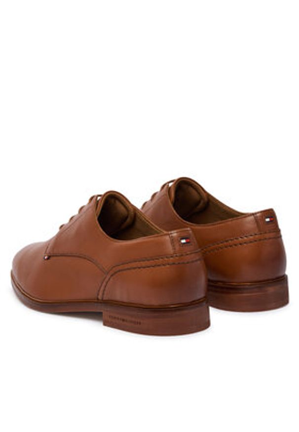 TOMMY HILFIGER - Tommy Hilfiger Półbuty Hilfiger Leather Dress Shoe FM0FM05777 Brązowy. Kolor: brązowy. Materiał: skóra