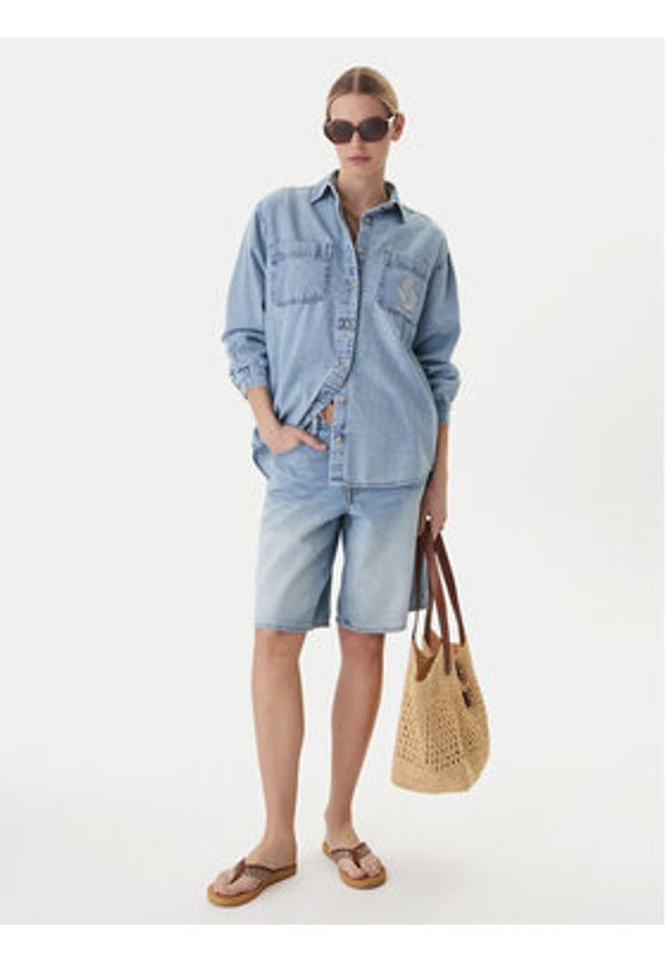 Billabong Koszula jeansowa Down The Coast EBJWT00122 Niebieski Oversize. Kolor: niebieski. Materiał: bawełna