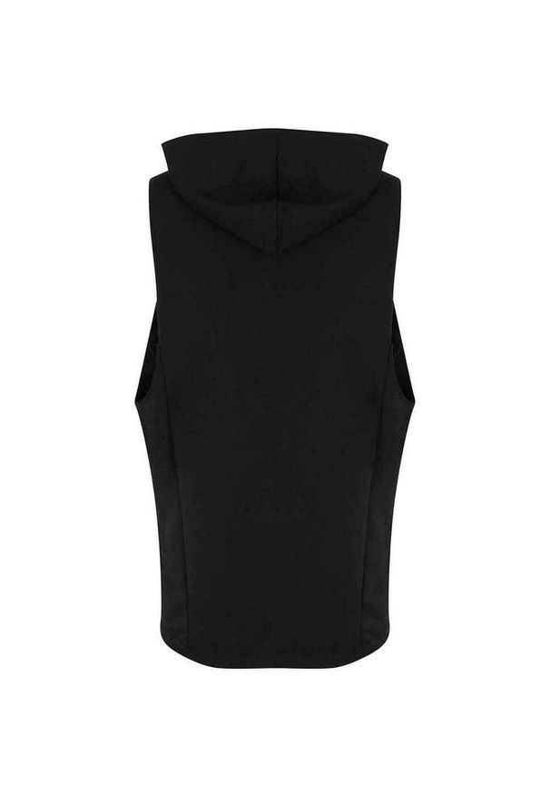 JUST COOL - Męska Bluza Bez Rękawów Urban No Pocket Muscle Hoodie. Kolor: czarny. Długość rękawa: bez rękawów