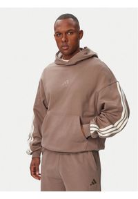 Adidas - adidas Bluza Kit 3-Stripes Hoodie KW2406 Beżowy Regular Fit. Kolor: beżowy. Materiał: bawełna #1