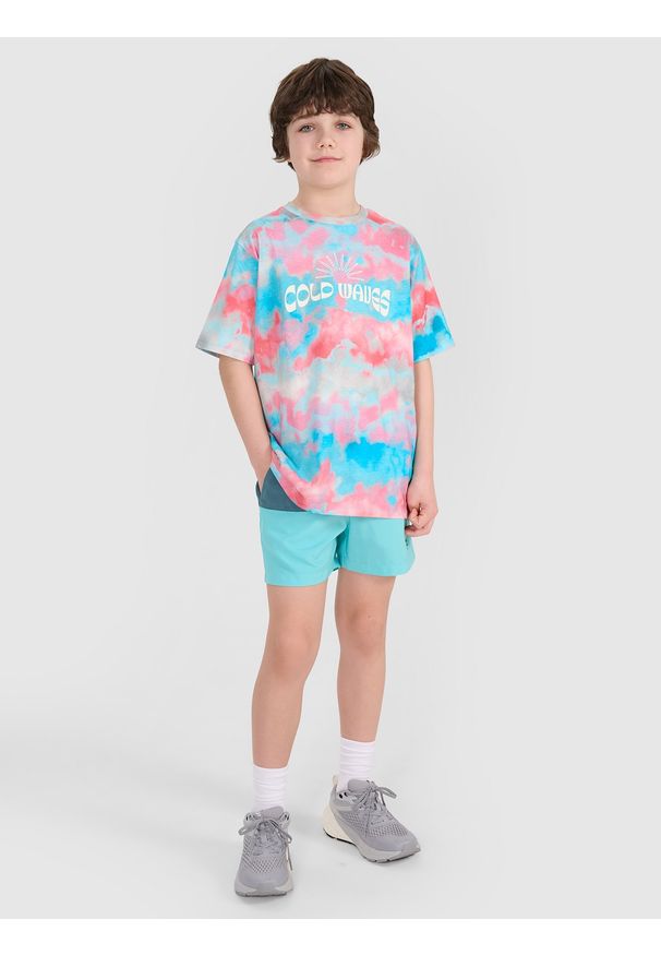 4f - 4F T-shirt oversize z nadrukiem chłopięcy - multikolor 152 (11-12 lat). Okazja: na co dzień. Kolor: wielokolorowy. Materiał: bawełna, materiał, jersey. Długość rękawa: krótki rękaw. Długość: krótkie. Wzór: nadruk. Sezon: lato. Styl: klasyczny, sportowy, casual
