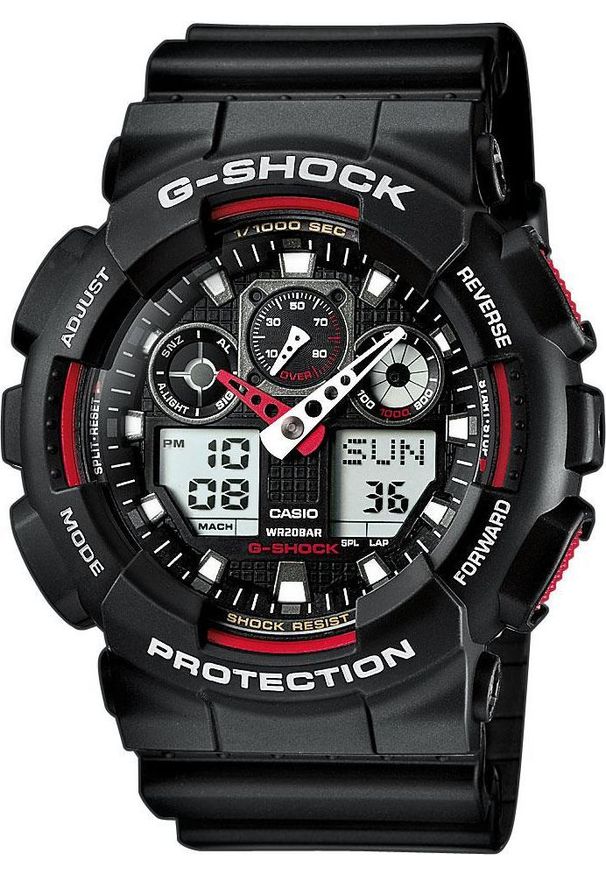 G-Shock - Zegarek Męski G-SHOCK Falcon ORIGINAL GA-100-1A4ER. Rodzaj zegarka: cyfrowe. Materiał: tworzywo sztuczne. Styl: sportowy