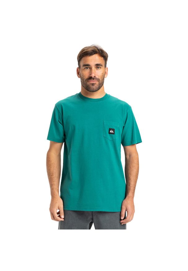 Quiksilver - Koszulka z krótkim rękawem dla Mężczyzn SALT WATER Niebieski. Kolor: zielony. Materiał: bawełna, materiał. Długość rękawa: krótki rękaw. Długość: krótkie