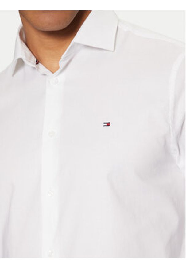 TOMMY HILFIGER - Tommy Hilfiger Koszula MW0MW37597 Biały Slim Fit. Kolor: biały. Materiał: bawełna