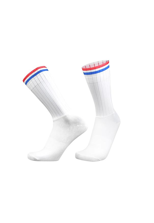 BIKEFLOW - Skarpetki kolarskie Aero kompresyjne Francja Niebieski Biały Czerwony 39-44. Kolor: czerwony, niebieski, wielokolorowy, biały. Sport: kolarstwo