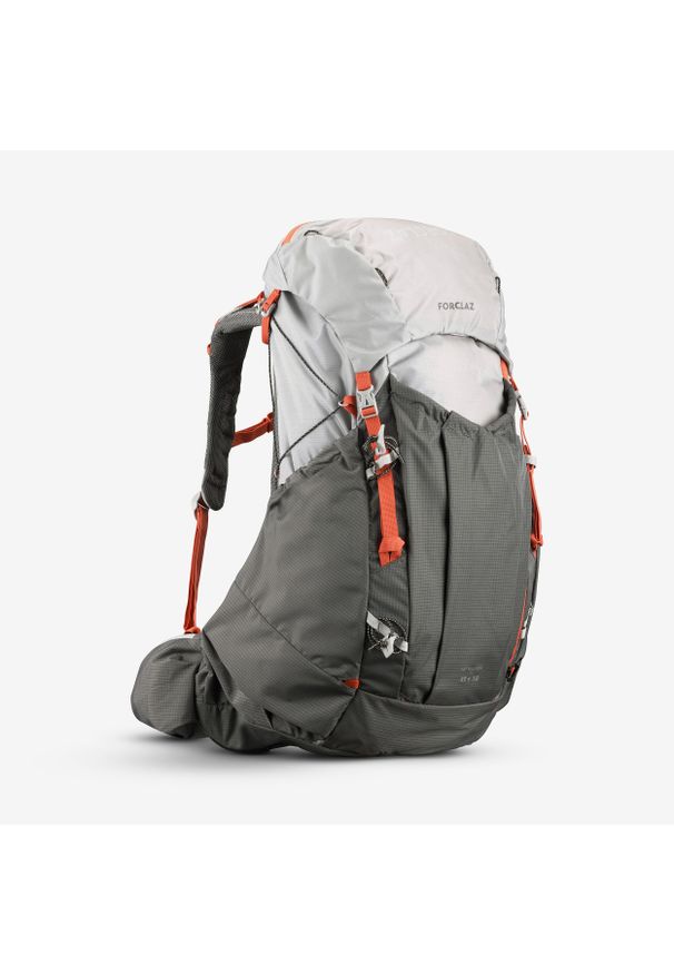 FORCLAZ - Plecak trekkingowy damski Forclaz MT900 45+10 l.. Kolor: szary. Materiał: tkanina, poliamid. Wzór: paski