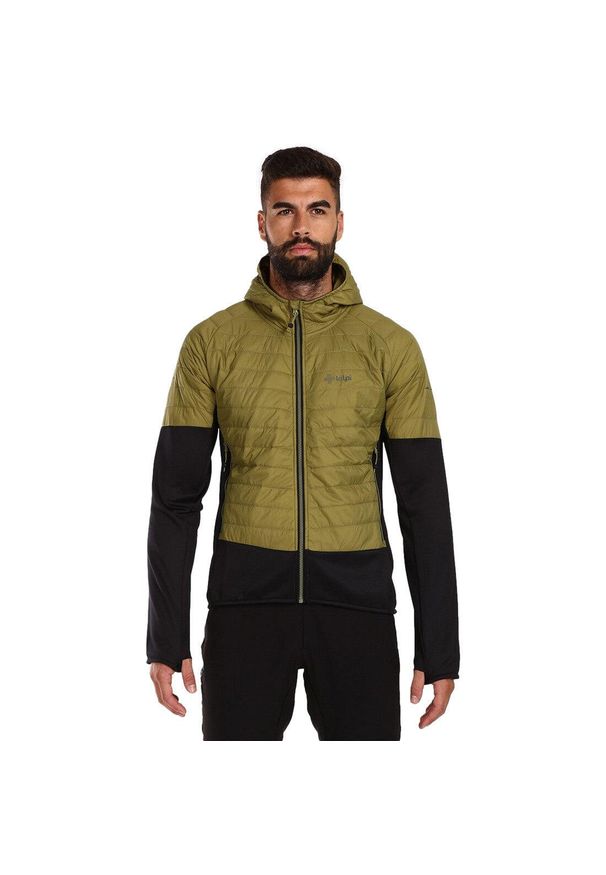 Męska hybrydowa kurtka ocieplana Kilpi GARES-M. Kolor: zielony. Materiał: nylon. Sport: turystyka piesza