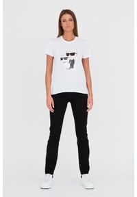 Karl Lagerfeld - KARL LAGERFELD Biały damski t-shirt Ikonik 2.0, Rozmiar S. Kolor: biały. Materiał: bawełna #6