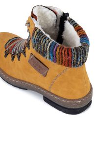 Rieker Trzewiki Z6743-68 Żółty. Kolor: żółty. Materiał: materiał #7