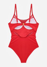 Renee - Czerwony Jednoczęściowy Strój Kąpielowy z Siateczką i Wycięciem na Plecach Xenneth. Kolor: czerwony #5