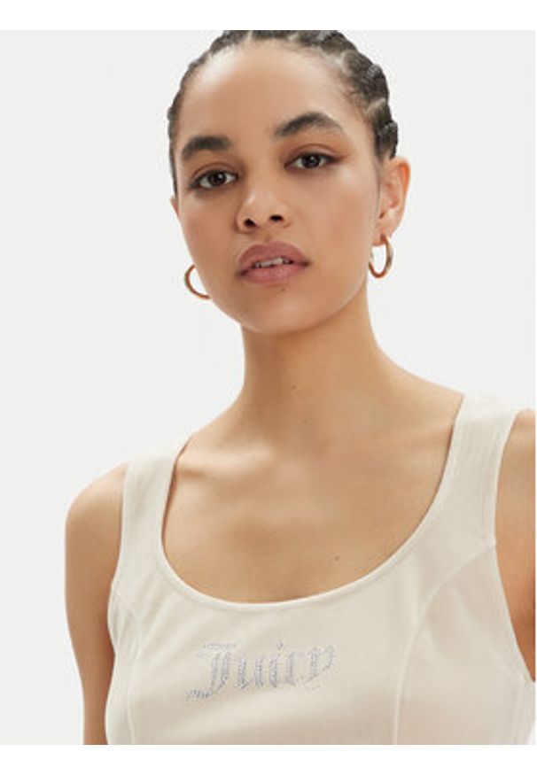 Juicy Couture Top Camina JCWCT23305 Beżowy Slim Fit. Kolor: beżowy. Materiał: syntetyk
