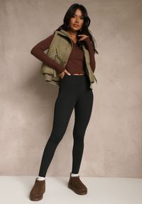Renee - Czarne Legginsy Casual Regualr Waist Ralinsa. Okazja: na co dzień. Kolor: czarny. Styl: casual