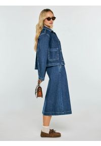 Big-Star - Spódnica damska midi jeansowa granatowa Roxana 567. Okazja: na co dzień. Kolor: niebieski. Materiał: jeans. Styl: casual, klasyczny #3