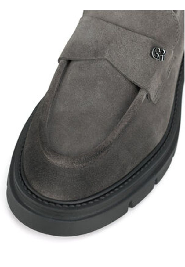 Gino Rossi Loafersy GRACE-I24-2637LM Szary. Kolor: szary. Materiał: zamsz, skóra