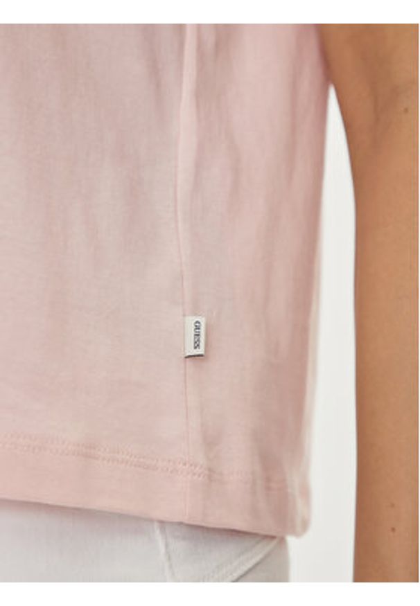 Guess Jeans T-Shirt W4YI05 K8HM0 Różowy Regular Fit. Kolor: różowy. Materiał: bawełna