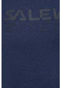 Salewa bluza sportowa Puez męska kolor granatowy z kapturem z nadrukiem. Typ kołnierza: kaptur. Kolor: niebieski. Materiał: syntetyk, materiał, bawełna, włókno. Wzór: nadruk. Styl: sportowy #2