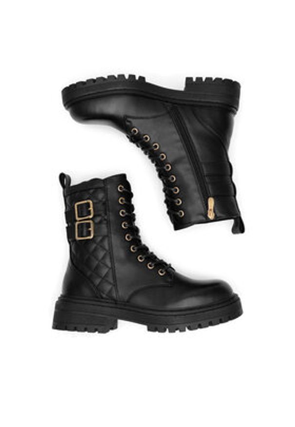 DeeZee Trzewiki HY60208-4 Czarny. Kolor: czarny. Materiał: skóra