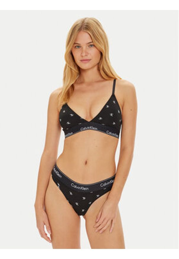 Calvin Klein Underwear Stringi 0000F3786E Czarny. Kolor: czarny. Materiał: bawełna
