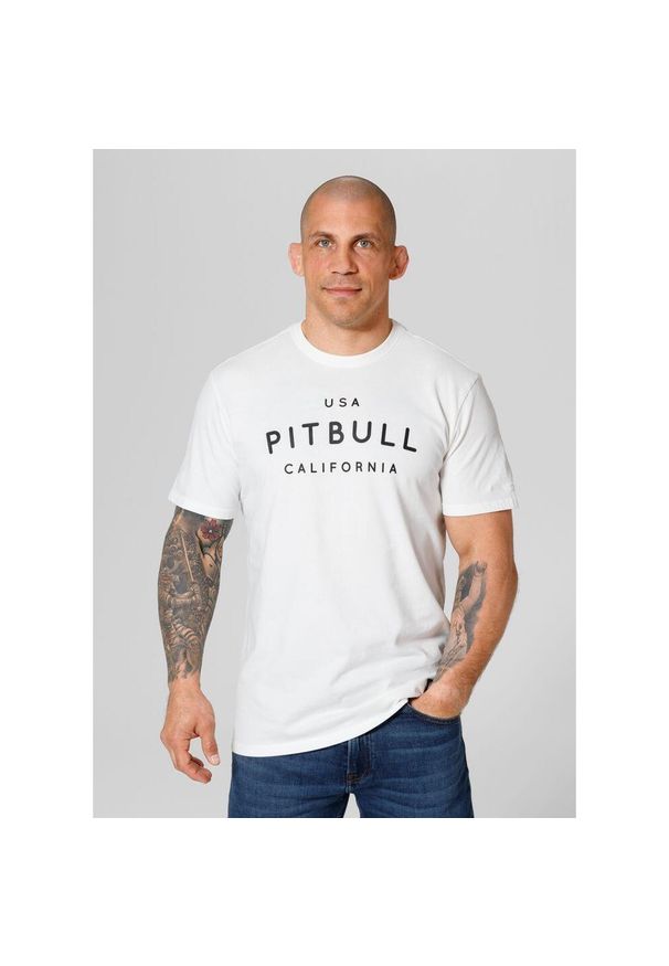 PITBULL - Koszulka bawełniana sportowa t-shirt dla dorosłych Garment Washed USA Cal. Kolor: czarny, wielokolorowy, biały. Materiał: bawełna