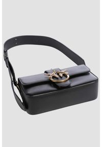 Pinko - PINKO Czarna kopertówka Love One Mini Slouchy Fl Vitello Morbido. Kolor: czarny. Materiał: skórzane. Styl: klasyczny, elegancki #3