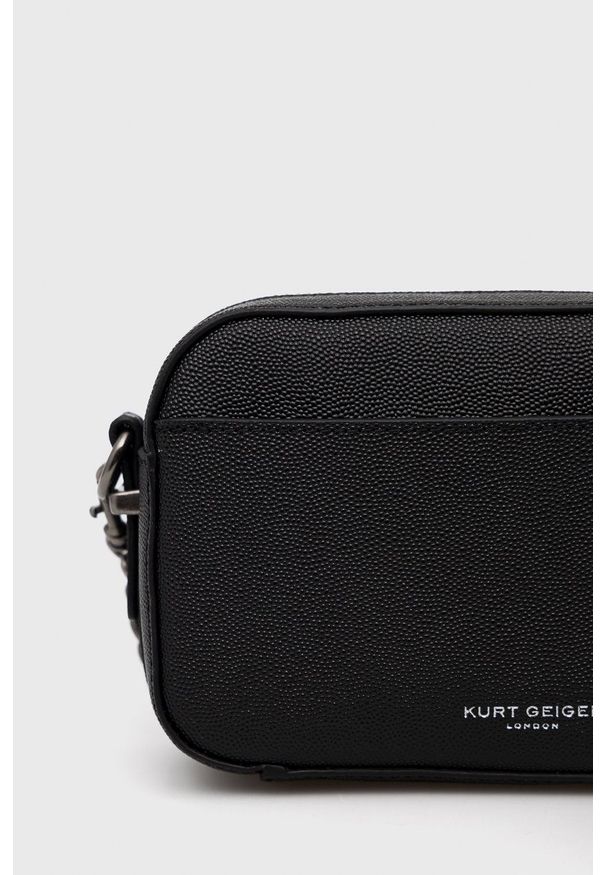 Kurt Geiger London - Torebka skórzana. Kolor: czarny. Materiał: skórzane. Rodzaj torebki: na ramię
