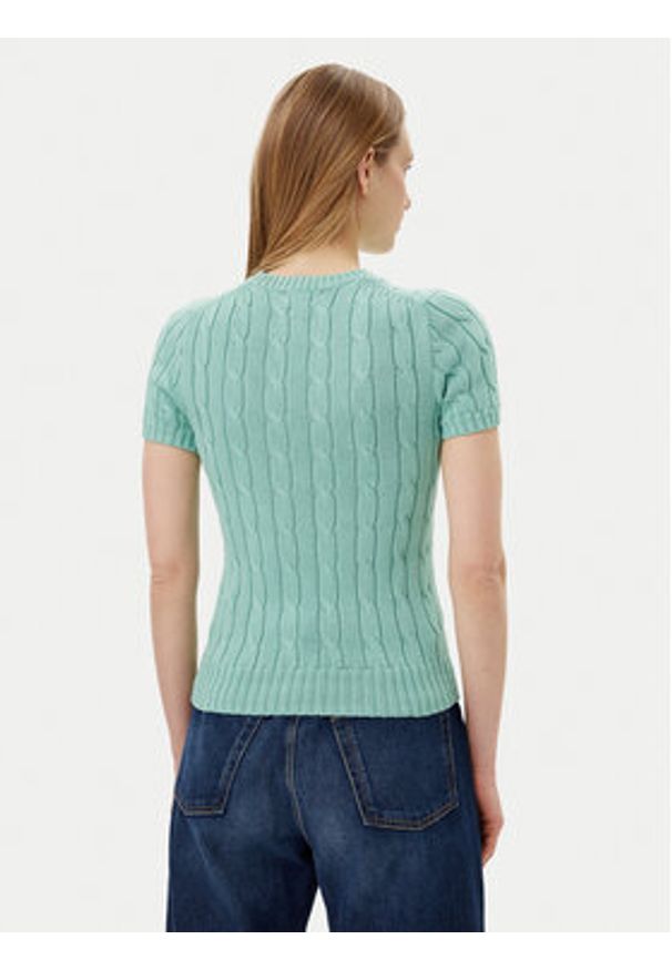 Polo Ralph Lauren Sweter 211895379018 Zielony Slim Fit. Typ kołnierza: polo. Kolor: zielony. Materiał: bawełna