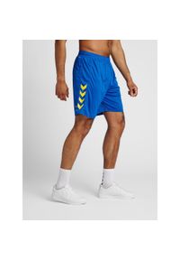 Spodenki piłkarskie męskie Hummel Core XK Poly Shorts. Kolor: wielokolorowy, żółty, niebieski. Sport: piłka nożna