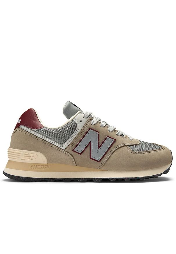 Buty unisex New Balance U574SKB - beżowe. Kolor: beżowy. Materiał: materiał, zamsz, syntetyk, guma, skóra. Szerokość cholewki: normalna. Model: New Balance 574
