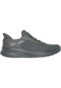 skechers - Adidasy Skechers Bobs Squad Chaos - T, Mężczyźni. Kolor: szary. Materiał: materiał. Sport: fitness