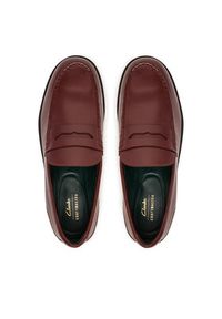 Clarks Mokasyny CraftJames Lo 26183358 Bordowy. Kolor: czerwony. Materiał: skóra #5