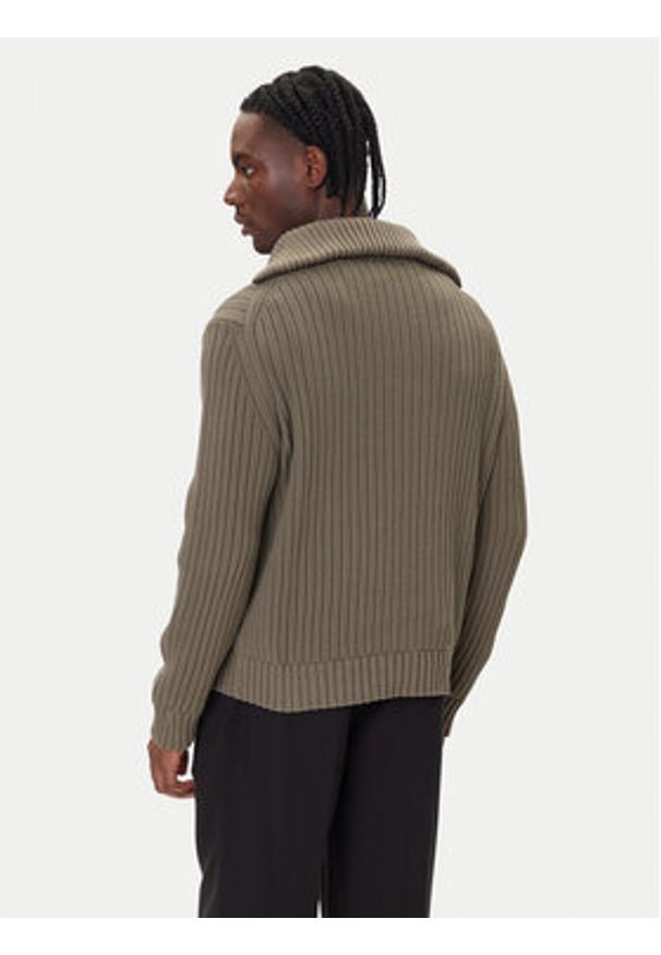 Hugo - HUGO Sweter Srigg 50547002 Beżowy Relaxed Fit. Kolor: beżowy. Materiał: bawełna