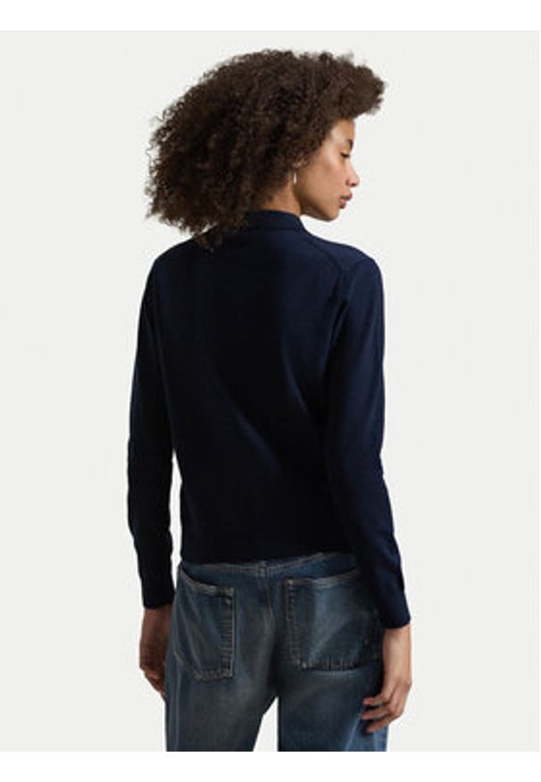 Polo Ralph Lauren Kardigan 211972110502 Granatowy Slim Fit. Typ kołnierza: polo. Kolor: niebieski. Materiał: bawełna