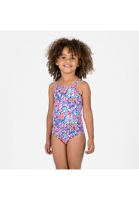Kostium kąpielowy jednoczęściowy surfingowy dla dzieci Decathlon Hanalei. Kolor: niebieski, wielokolorowy, różowy. Materiał: poliester, materiał, elastan #1