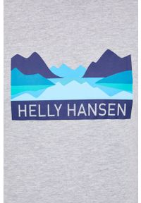 Helly Hansen - T-shirt. Kolor: szary. Wzór: nadruk