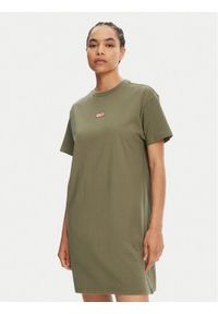 Hunter Sukienka codzienna Carron HARW0055251 Khaki Regular Fit. Okazja: na co dzień. Kolor: brązowy. Materiał: bawełna. Typ sukienki: proste. Styl: casual